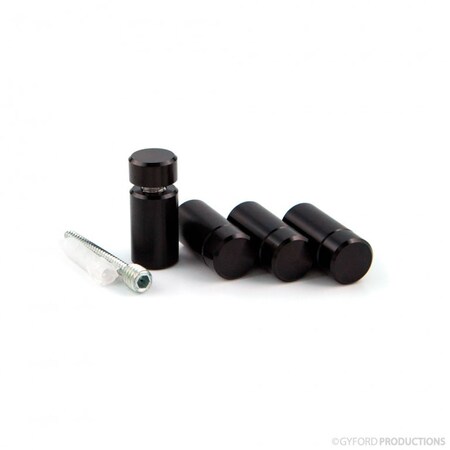 Gyford Décor Round Standoffs, Aluminum Black Anodized SOK-8-100BL